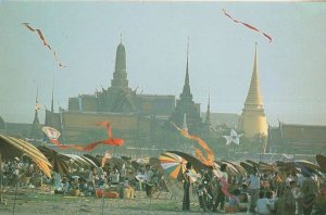 Winds Umbrellas At Sanam Luang Thailand Postcard