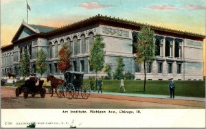 Vtg Chicago Illinois IL Art Institute Michigan Avenue 1907 Old View Postcard
