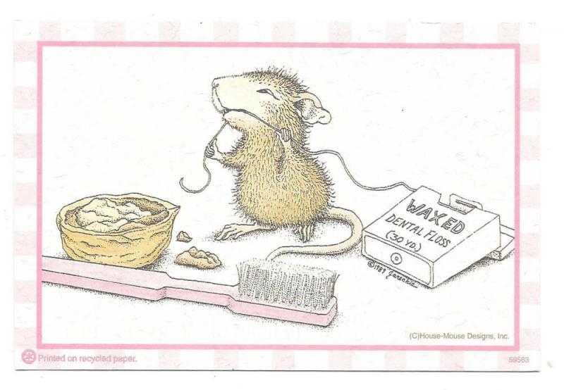 Modern Advertising Postcard Dental Floss Mouse Appt Card