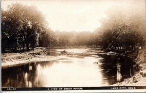 RPPC ~Lake City lowa~Coon River~Posted Auburn Iowa 1910~KC5