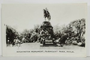 Rppc Washington Monument Fairmount Park Philadelphia Postcard N15