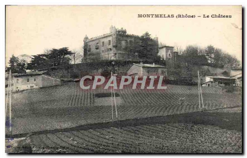 Old Postcard Rhone Montmelas the castle