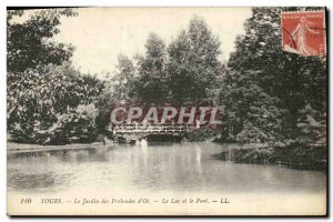 Old Postcard Tours The Garden of sinecures of Oe Lake and Bridge