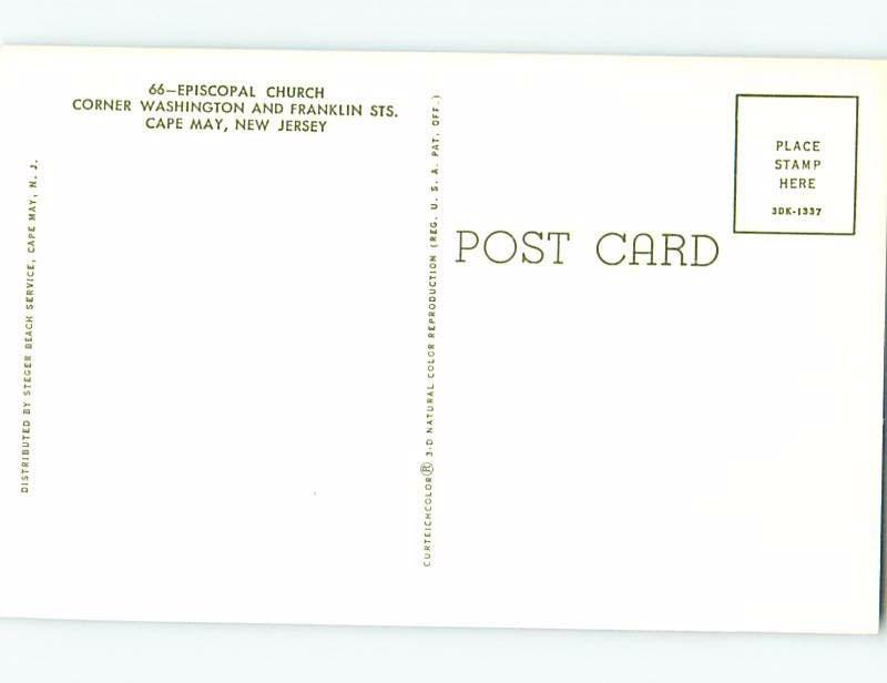 Unused Pre-1980 CHURCH SCENE Cape May New Jersey NJ A5831