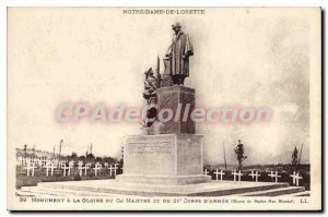Postcard Old Glory Monument Gal Maistre and 21me Corps Weapons implement the ...