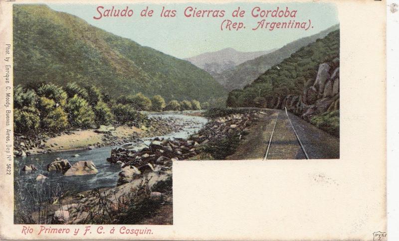 B80830 cierras de cordoba railroad  buenos aires  argentina  front/back image