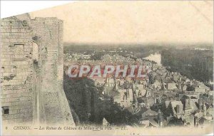 Postcard Ancient Ruins of Chateau Chinon The Middle and the City