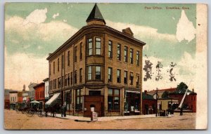 Post Office Building Crestline Ohio OH 1907 DB Postcard D15