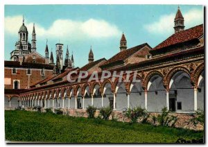 Postcard Modern Certosa di Pavia A large cloister corner with the entrance to...