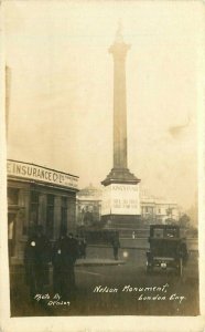 UK London 1920s Nelson Monument Denson RPPC Photo Postcard 22-2875