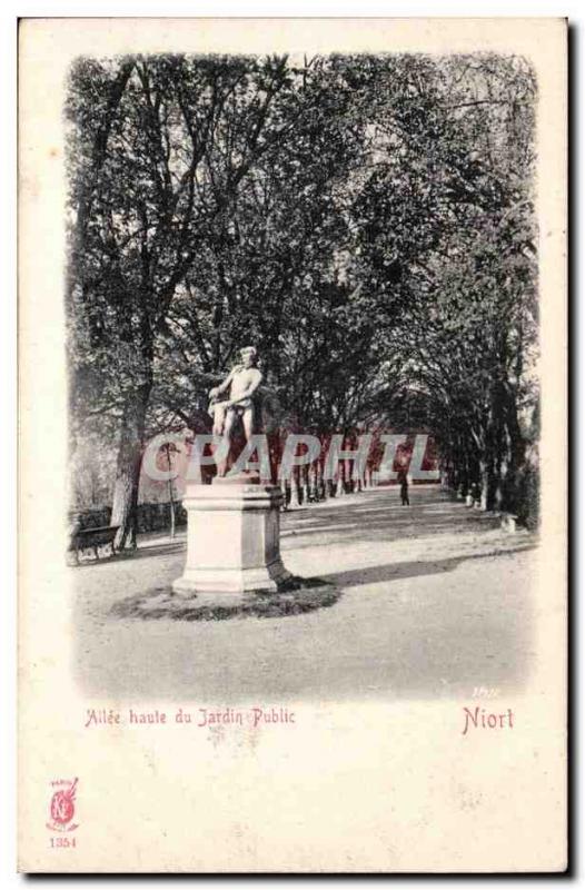 Old Postcard Niort high Allee public garden