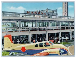 Japan Postcard Nagoya Air Port Tokyo Waiting Area JA5022 Airplane c1950's