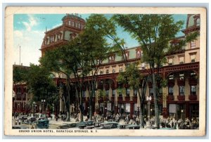 1925 Grand Union Hotel Cars Saratoga Springs New York NY Posted Vintage Postcard 