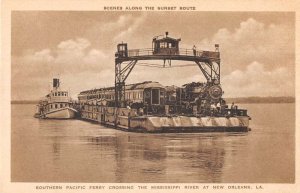New Orleans Louisiana Southern Pacific Train Ferry Crossing River PC AA33391 