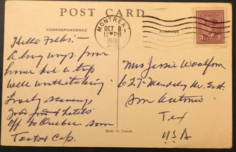 Vintage Postcard Used St Catherine St Montreal Canada LB