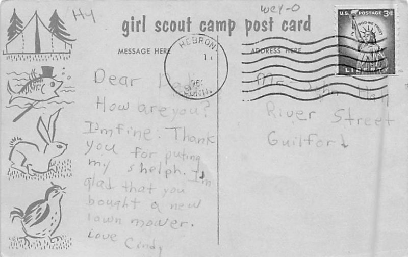 Girl Scout camp Scouting Postal Used Unknown 