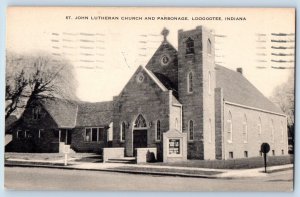 1988 St. John Lutheran Church & Parsonage Building Loogootee Indiana IN Postcard