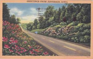 Iowa Greetings From Jefferson 1951