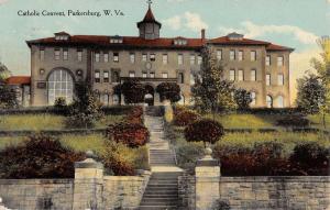 Parkersburg West Virginia Catholic Convent Street View Antique Postcard K92187