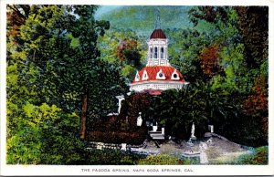 Postcard The Pagoda Spring in Napa Soda Springs, California