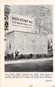 C52/ High Point North Carolina Postcard 40s Bureau Information Dresser Building