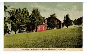 VT - Highgate Springs. Platt's Store & Boarding House