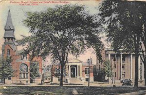 Christian Church Library Dona's Musical Institute Warren Ohio 1910 postcard