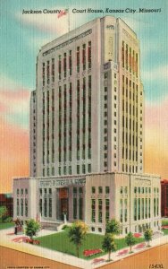 Vintage Postcard 1930's Jackson County Court House Kansas City MO Missouri