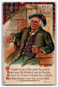 c1910 Drink Smoke To The Lassies of Scotland Oilette Tuck Art Postcard 