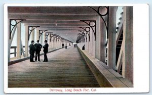 LOS ANGELES COUNTY, CA California ~ Driveway LONG BEACH PIER c1900s Postcard