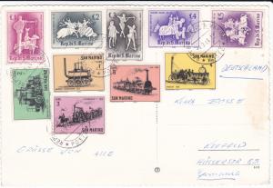 San Marino - Repubblica di S. Marino big Postcard 1964 + 2 set stamps.