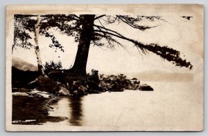 South Fairlee VT RPPC Vermont Scene Along Waters Edge Real Photo Postcard Y24