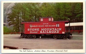 Postcard - The Red Caboose, Historic Stone Mountain Memorial Park - Georgia