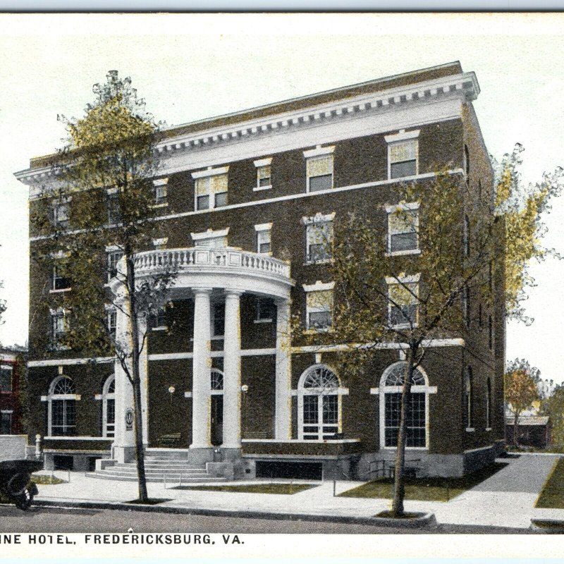 c1910s Fredericksburg VA Princess ANne Hotel Car Advertising Postcard Abbey A119