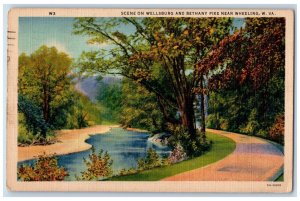 1941 Scene On Wellsburg And Bethany Pike Near Wheeling West Virginia WV Postcard 