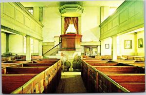 Waldoboro Maine, Interior German Lutheran Church Vintage Postcard H06