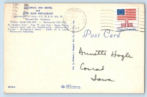 Russellville Alabama AL Postcard Colonial Inn Motel Iron Gate Restaurant c1977