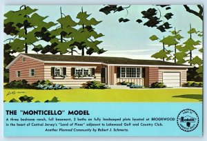 c1950's The Monticello Model Land Of Pines New Jersey NJ Advertising Postcard