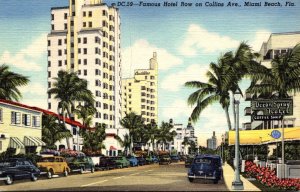 Florida Miami Beach Famous Hotel Row On Collins Avenue Curteich