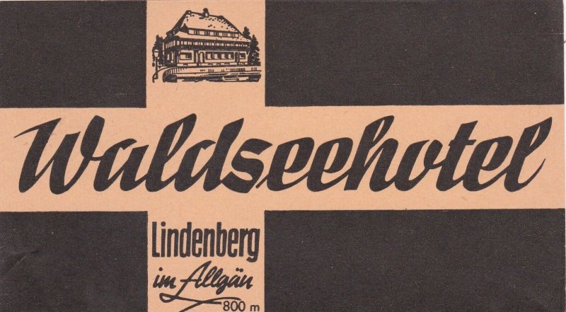 Germany Lindenberg im Allgaeu Waldseehotel Vintage Luggage Label sk3008