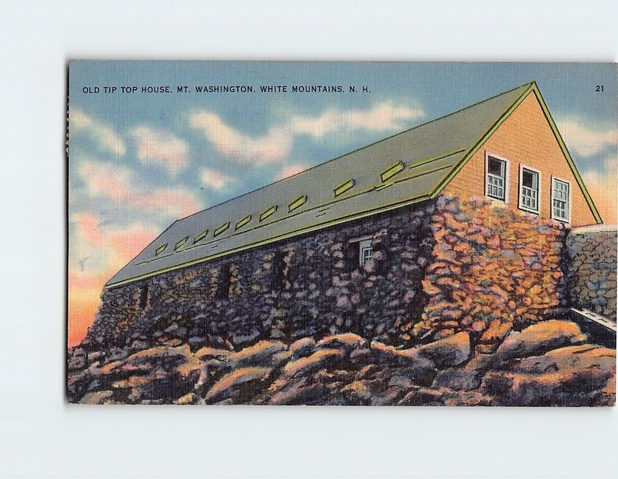 Postcard Old Tip Top House, Mt. Washington, White Mountains, Jackson, N