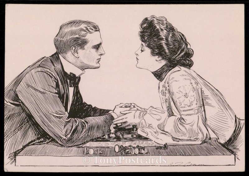 The Greatest Game in the World - His Move - Charles Dana Gibson