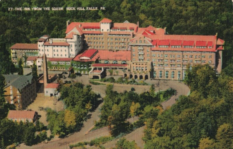 Circa 1941 The Inn from the South, Buck Hill Falls, PA. Postcard