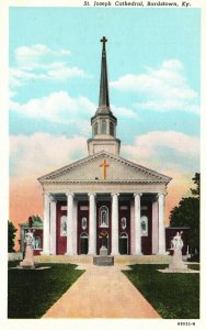 Vintage Postcard 1920's St. Joseph Cathedral Historic Church Bardstown Kentucky