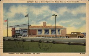 OKLAHOMA CITY OK Howard Johnson's DINER CLASSIC CARS Old Linen PC