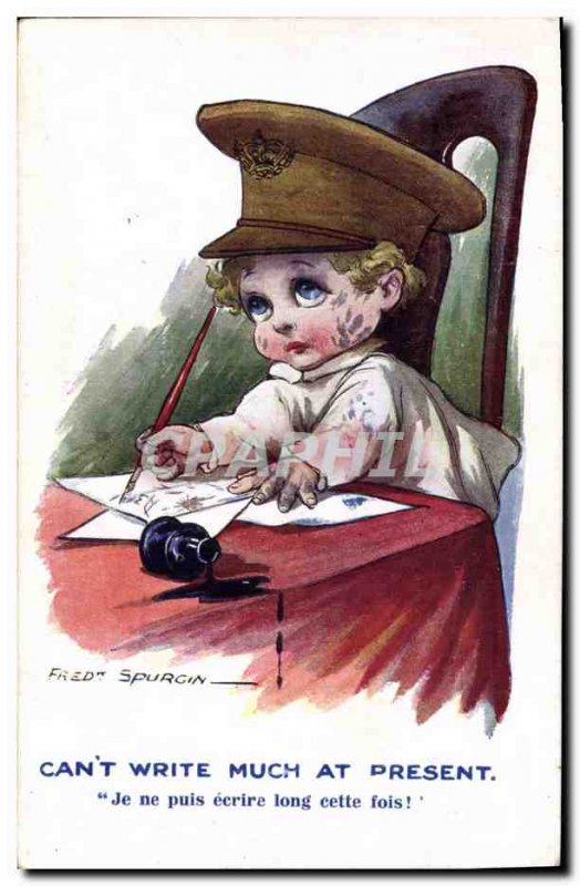 Old Postcard Fantasy Illustrator Child Fred Spurgin Army