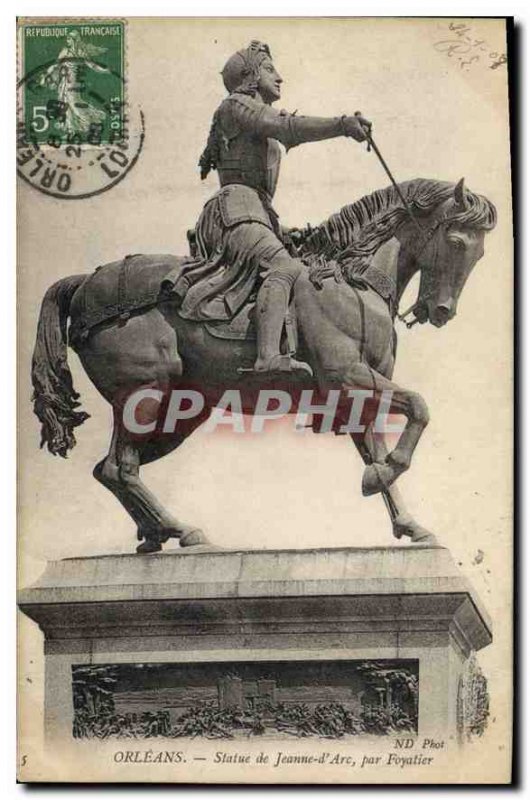 Postcard Old Orleans Jeanne D'Arc Statue