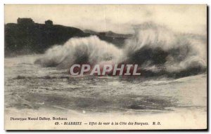 Old Postcard Biarritz Effect Mer Cote des Basques