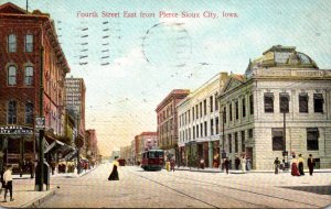 Iowa Sioux City Fourth Street East From Pierce 1909