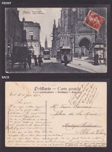 FRANCE, Vintage postcard, Metz, Paradeplatz, Samuel Levy shop